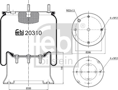 Febi Bilstein 20310 - Маншон, въздушно окачване vvparts.bg