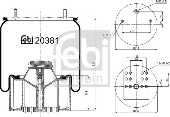 Febi Bilstein 20381 - Маншон, въздушно окачване vvparts.bg