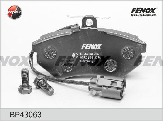 Fenox BP43063 - Комплект спирачно феродо, дискови спирачки vvparts.bg