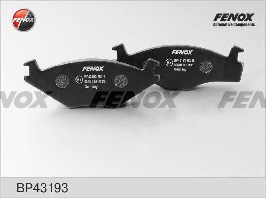 Fenox BP43193 - Комплект спирачно феродо, дискови спирачки vvparts.bg