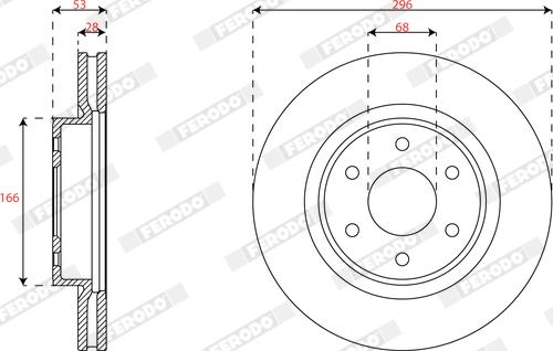 Ferodo DDF3061C - Спирачен диск vvparts.bg