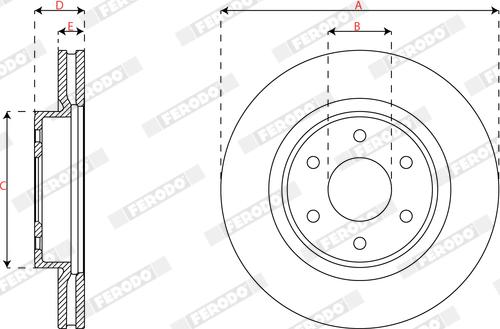 Ferodo DDF3061C - Спирачен диск vvparts.bg