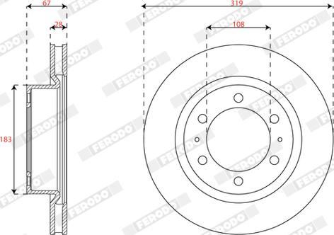 Ferodo DDF3082C - Спирачен диск vvparts.bg