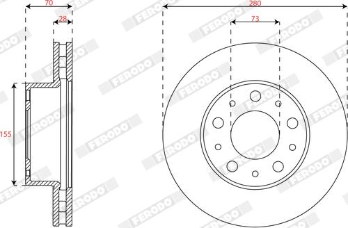 Ferodo DDF3072C - Спирачен диск vvparts.bg