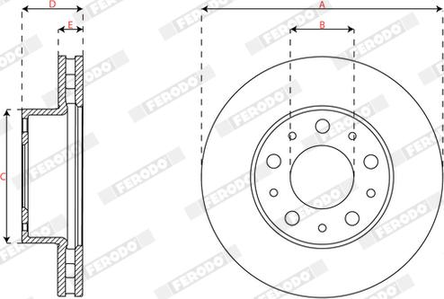 Ferodo DDF3072C - Спирачен диск vvparts.bg