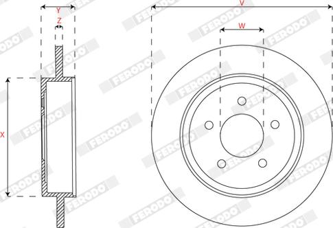 Ferodo DDF2059C - Спирачен диск vvparts.bg