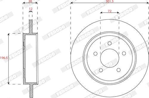 Ferodo DDF2059C - Спирачен диск vvparts.bg