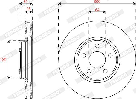 Ferodo DDF2816C - Спирачен диск vvparts.bg