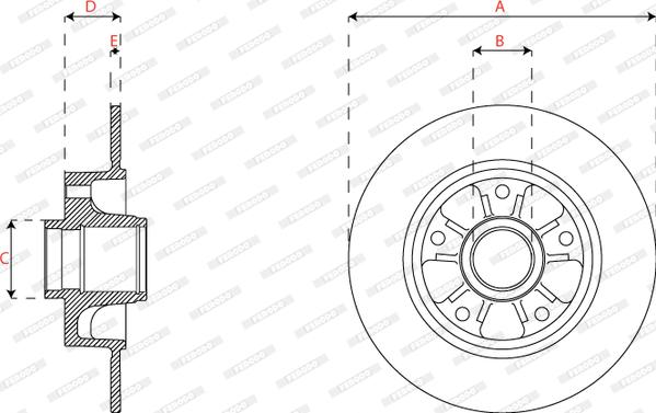 Ferodo DDF2824C-1 - Спирачен диск vvparts.bg