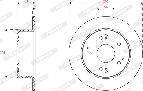 Ferodo DDF2259 - Спирачен диск vvparts.bg