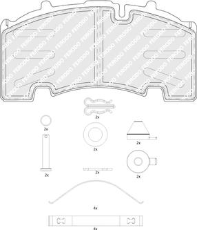 Ferodo FCV4584B - Комплект спирачно феродо, дискови спирачки vvparts.bg