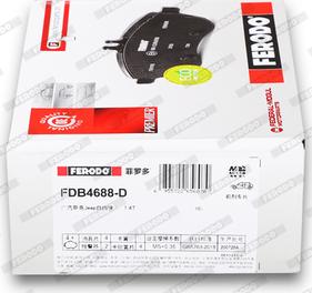 Ferodo FDB4688-D - Комплект спирачно феродо, дискови спирачки vvparts.bg