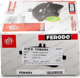 Ferodo FDB4064 - Комплект спирачно феродо, дискови спирачки vvparts.bg