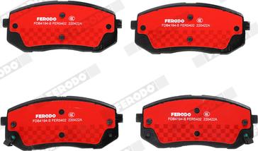 Ferodo FDB4194-S - Комплект спирачно феродо, дискови спирачки vvparts.bg