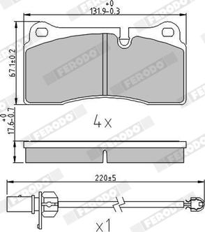 Ferodo FDB4195 - Комплект спирачно феродо, дискови спирачки vvparts.bg