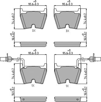 Ferodo FDB4165 - Комплект спирачно феродо, дискови спирачки vvparts.bg