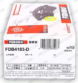 Ferodo FDB4183-D - Комплект спирачно феродо, дискови спирачки vvparts.bg