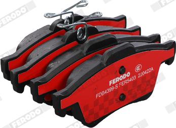 Ferodo FDB4399-S - Комплект спирачно феродо, дискови спирачки vvparts.bg