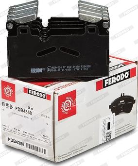 Ferodo FDB4358 - Комплект спирачно феродо, дискови спирачки vvparts.bg