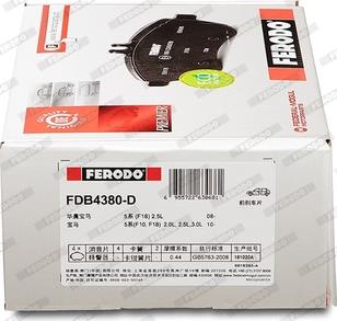 Ferodo FDB4380-D - Комплект спирачно феродо, дискови спирачки vvparts.bg