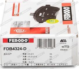 Ferodo FDB4324-D - Комплект спирачно феродо, дискови спирачки vvparts.bg