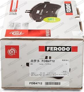Ferodo FDB4712 - Комплект спирачно феродо, дискови спирачки vvparts.bg