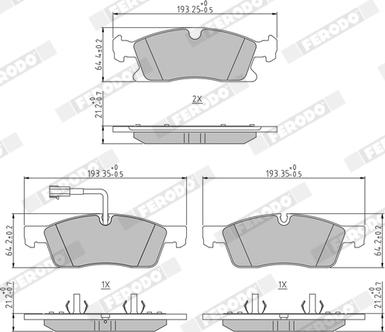 Ferodo FDB5419 - Комплект спирачно феродо, дискови спирачки vvparts.bg