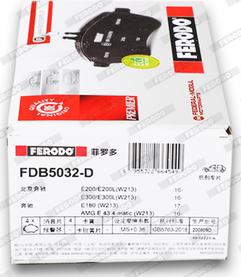 Ferodo FDB5032-D - Комплект спирачно феродо, дискови спирачки vvparts.bg