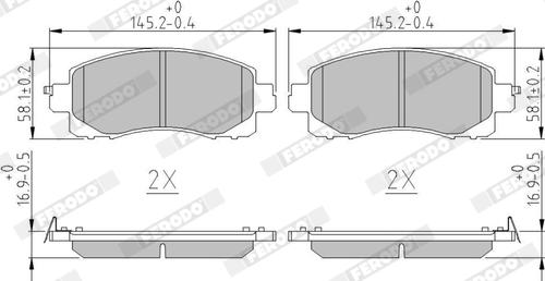 Ferodo FDB5299 - Комплект спирачно феродо, дискови спирачки vvparts.bg