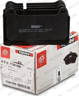 Ferodo FDB1996 - Комплект спирачно феродо, дискови спирачки vvparts.bg