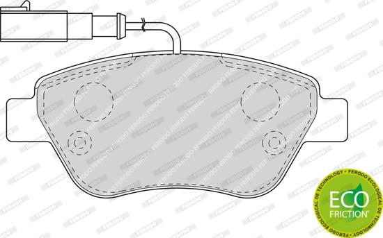 Ferodo FDB1466 - Комплект спирачно феродо, дискови спирачки vvparts.bg