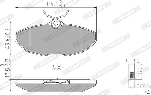 Ferodo FDB1486 - Комплект спирачно феродо, дискови спирачки vvparts.bg