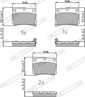 Ferodo FDB1570 - Комплект спирачно феродо, дискови спирачки vvparts.bg