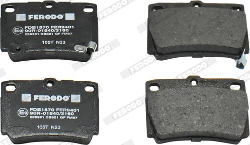 Ferodo FDB1570 - Комплект спирачно феродо, дискови спирачки vvparts.bg