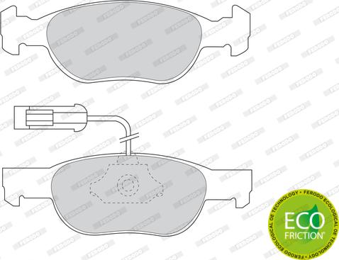 Ferodo FDB1040 - Комплект спирачно феродо, дискови спирачки vvparts.bg