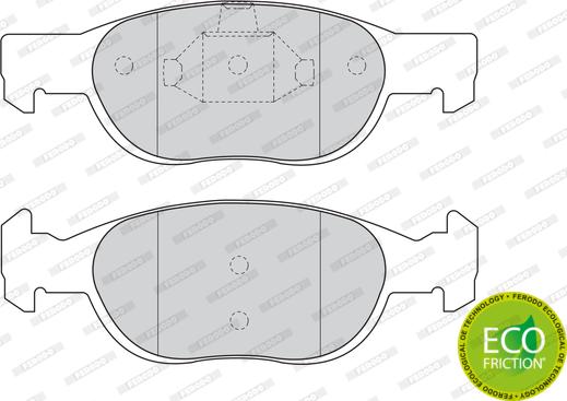 Ferodo FDB1160 - Комплект спирачно феродо, дискови спирачки vvparts.bg