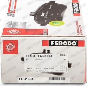 Ferodo FDB1883 - Комплект спирачно феродо, дискови спирачки vvparts.bg