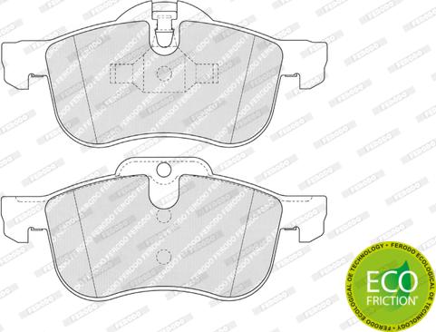 Ferodo FDB1355 - Комплект спирачно феродо, дискови спирачки vvparts.bg