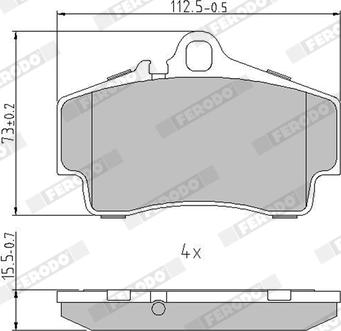 Ferodo FDB1308 - Комплект спирачно феродо, дискови спирачки vvparts.bg