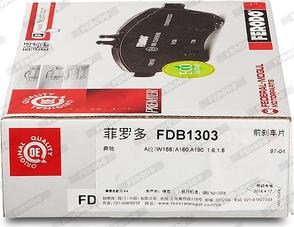 Ferodo FDB1303 - Комплект спирачно феродо, дискови спирачки vvparts.bg