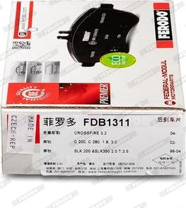 Ferodo FDB1311 - Комплект спирачно феродо, дискови спирачки vvparts.bg