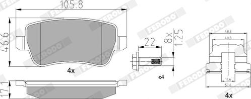 Ferodo FDB1797 - Комплект спирачно феродо, дискови спирачки vvparts.bg