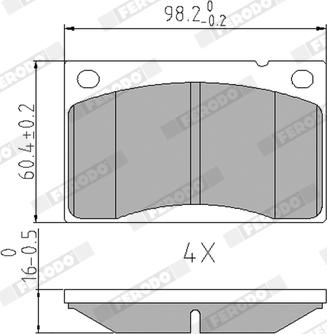 Ferodo FDB813 - Комплект спирачно феродо, дискови спирачки vvparts.bg