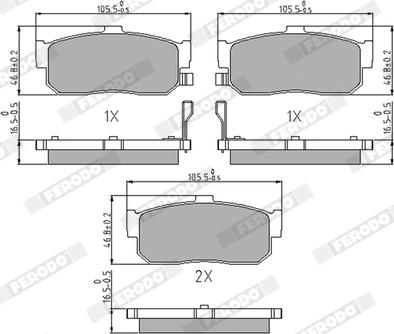 Ferodo FDB796 - Комплект спирачно феродо, дискови спирачки vvparts.bg