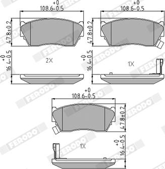 Ferodo FDB763 - Комплект спирачно феродо, дискови спирачки vvparts.bg