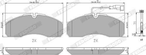 Ferodo FVR4248 - Комплект спирачно феродо, дискови спирачки vvparts.bg