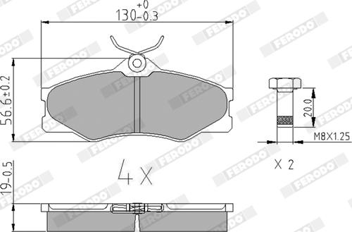 Ferodo FVR517 - Комплект спирачно феродо, дискови спирачки vvparts.bg