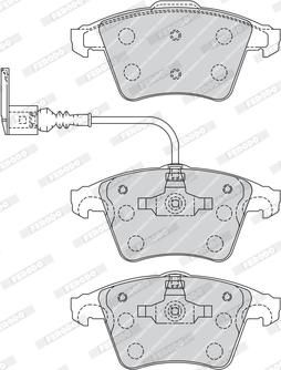 Ferodo FVR1643 - Комплект спирачно феродо, дискови спирачки vvparts.bg