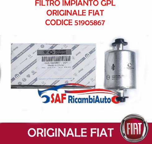 FIAT 51905867 - Горивен филтър vvparts.bg