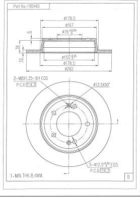 FI.BA FBD490 - Спирачен диск vvparts.bg